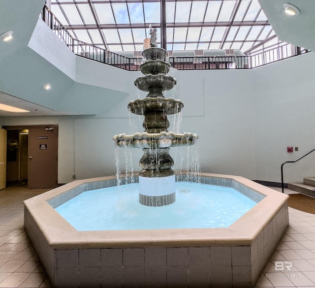 interior space featuring a hot tub