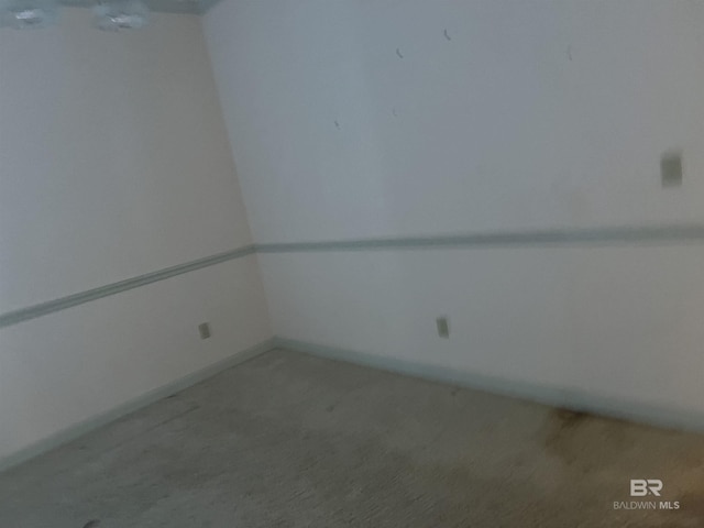 spare room featuring light carpet
