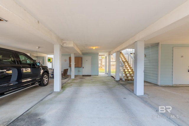 view of parking garage