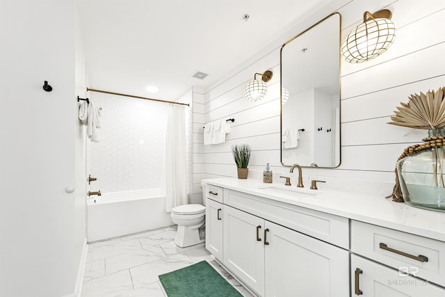 453 Dune Dr Unit 404, Gulf Shores, AL 36542 - bathroom with marble look tiles, vanity, and shower / tub combo