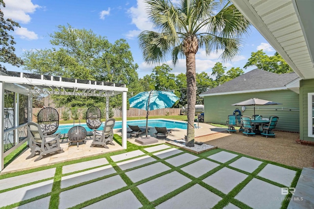 19083 County Road 13, Fairhope, AL 36532 - view of patio featuring a pergola and a fenced backyard