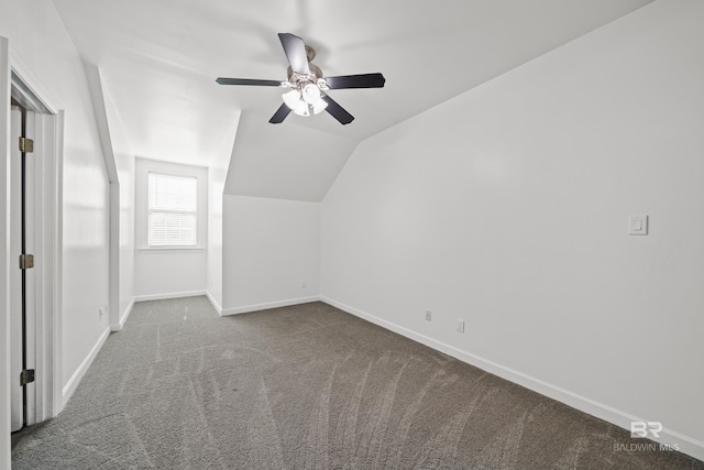 19083 County Road 13, Fairhope, AL 36532 - additional living space featuring carpet flooring, a ceiling fan, baseboards, and vaulted ceiling