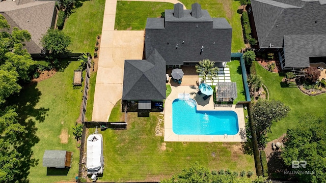 19083 County Road 13, Fairhope, AL 36532 - aerial view of property and surrounding area with a pool