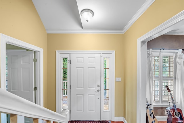 foyer with ornamental molding