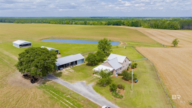 view of rural area with a nearby body of water