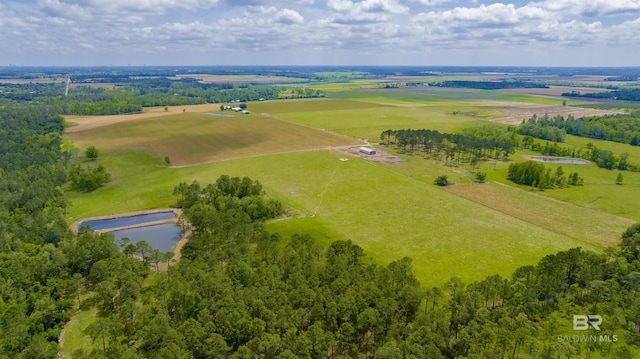 overview of rural landscape with a large body of water