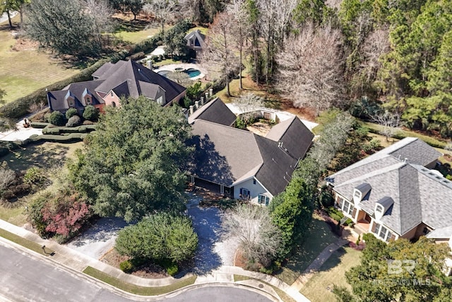 drone / aerial view featuring a residential view