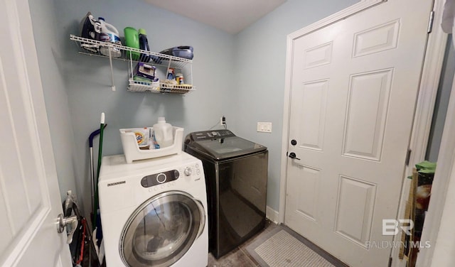 11116 Sturbridge Loop, Daphne, AL 36526 - laundry room featuring independent washer and dryer, tile patterned floors, and baseboards