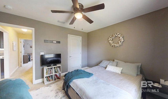 11116 Sturbridge Loop, Daphne, AL 36526 - bedroom with light colored carpet, baseboards, and ceiling fan