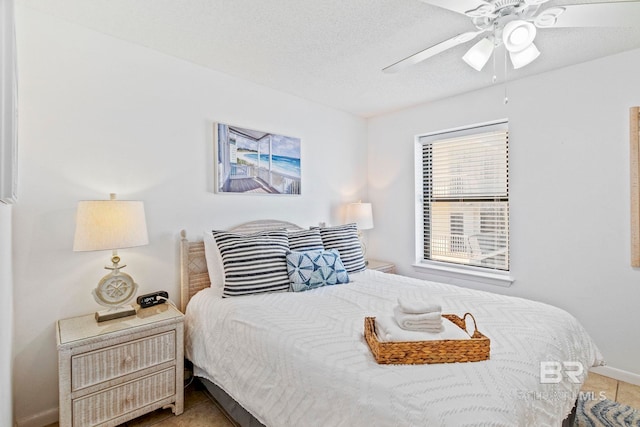 24400 Perdido Beach Blvd Unit 501, Orange Beach, AL 36561 - bedroom with a ceiling fan and a textured ceiling