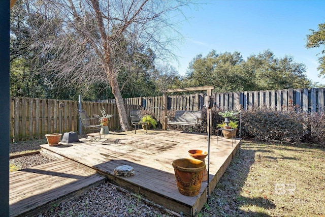 view of wooden deck