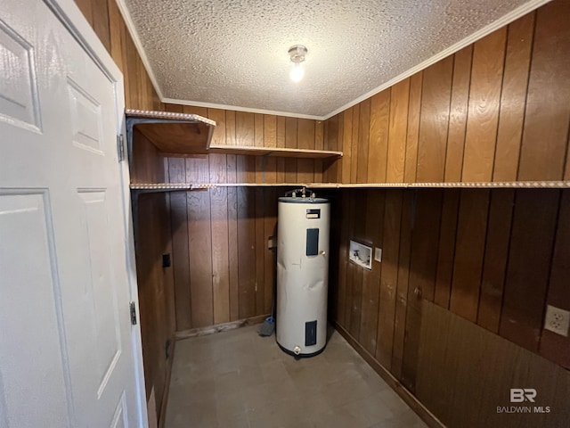 utility room featuring electric water heater