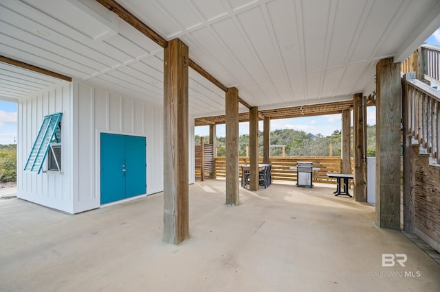 view of patio / terrace with a grill and outdoor dining space