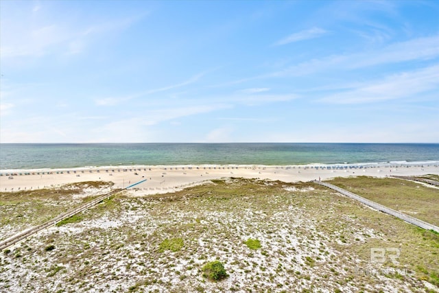 property view of water featuring a view of the beach