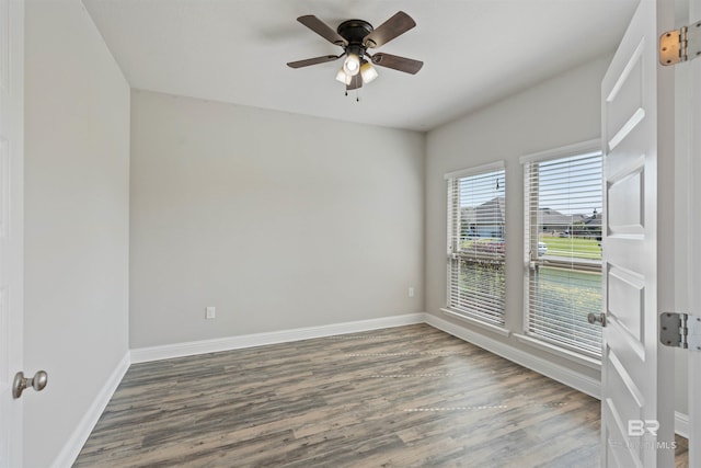343 Stave Mill Rd, Fairhope, AL 36532 - empty room featuring baseboards, a ceiling fan, and wood finished floors