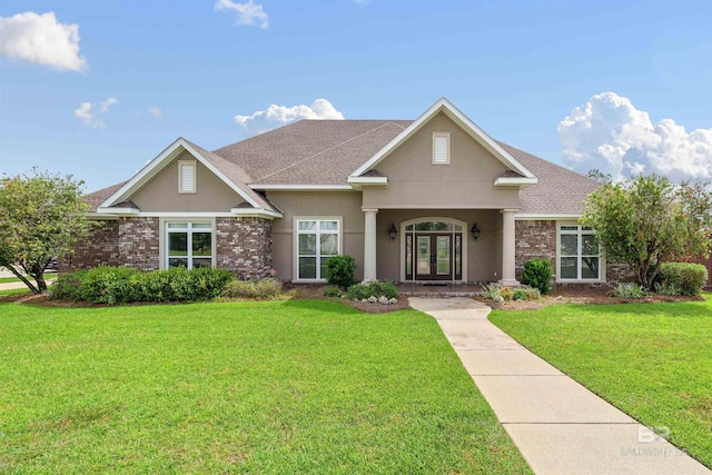 view of front of home with a front yard