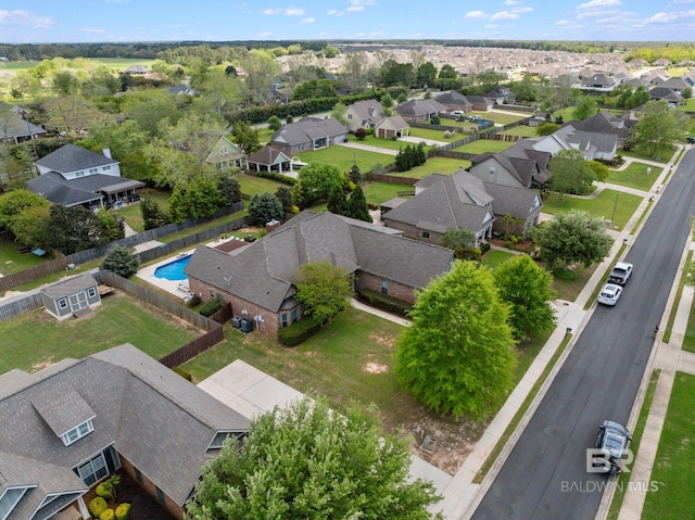 aerial view with a residential view