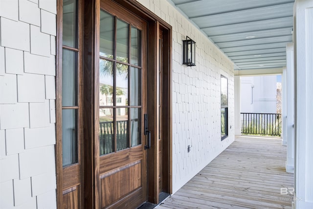 entrance to property with a porch