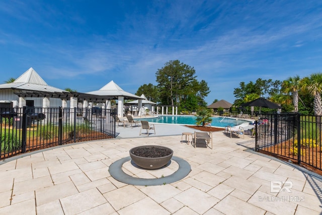3905 Mercury Cir, Gulf Shores, AL 36542 - pool featuring a patio area and fence