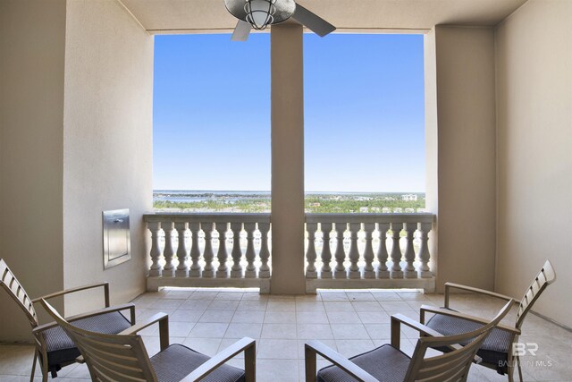 14237 Perdido Key Dr Unit Ph-1401, Pensacola, FL 32507 - balcony featuring a water view and ceiling fan