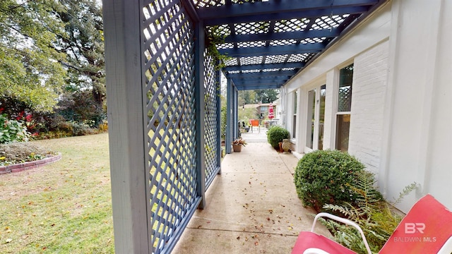 view of patio / terrace with a pergola