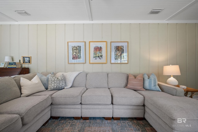 living room with visible vents