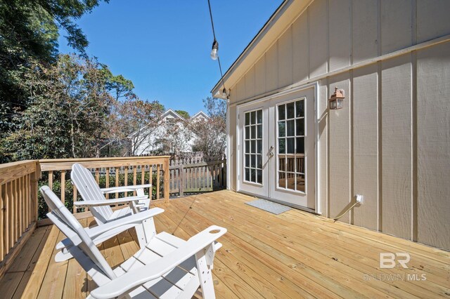 deck with french doors