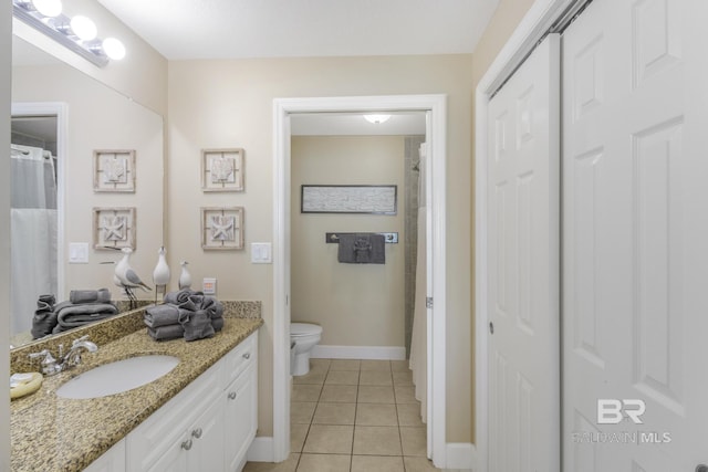 401 E Beach Blvd Unit 1704, Gulf Shores, AL 36542 - bathroom with tile patterned flooring, toilet, baseboards, and vanity