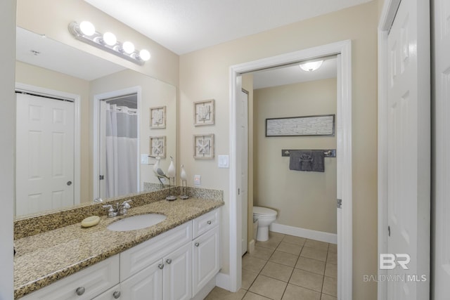 401 E Beach Blvd Unit 1704, Gulf Shores, AL 36542 - full bathroom with tile patterned floors, baseboards, toilet, and vanity