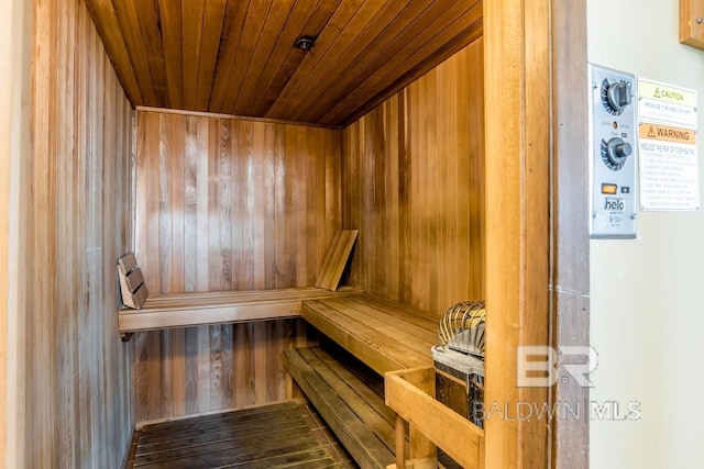 view of sauna