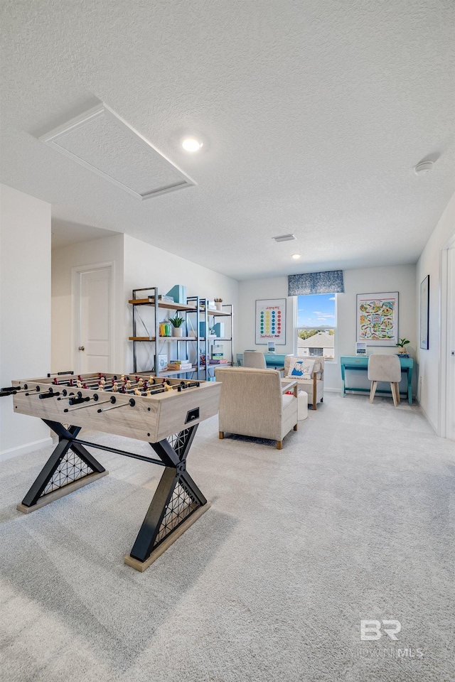 22192 Cesta Way, Silverhill, AL 36576 - rec room featuring carpet flooring and a textured ceiling
