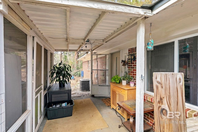 view of patio featuring central AC unit