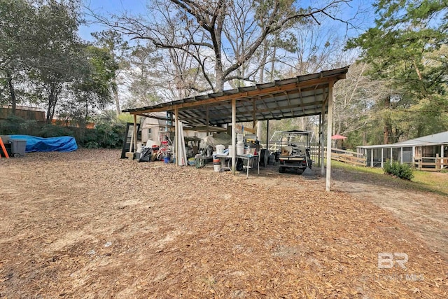 view of yard featuring a carport