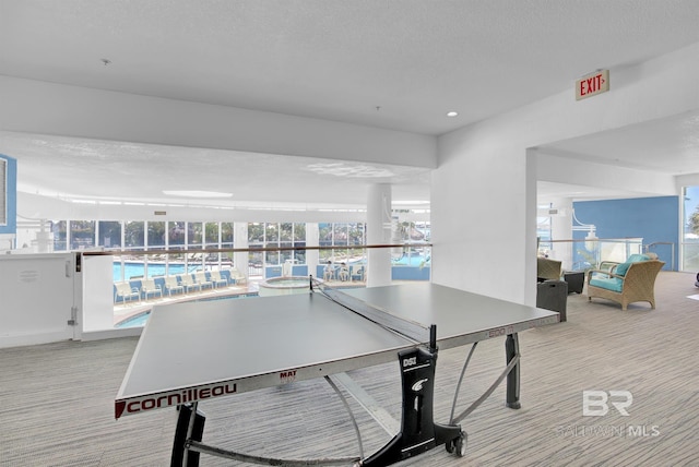 28107 Perdido Beach Blvd Unit D512, Orange Beach, AL 36561 - recreation room with carpet and a textured ceiling