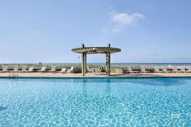 pool featuring a water view