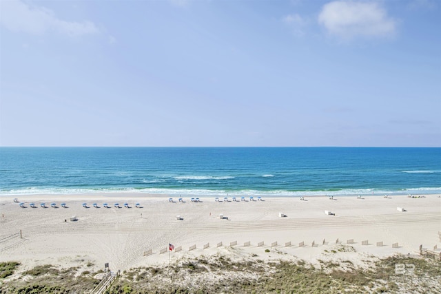 view of water feature featuring a beach view