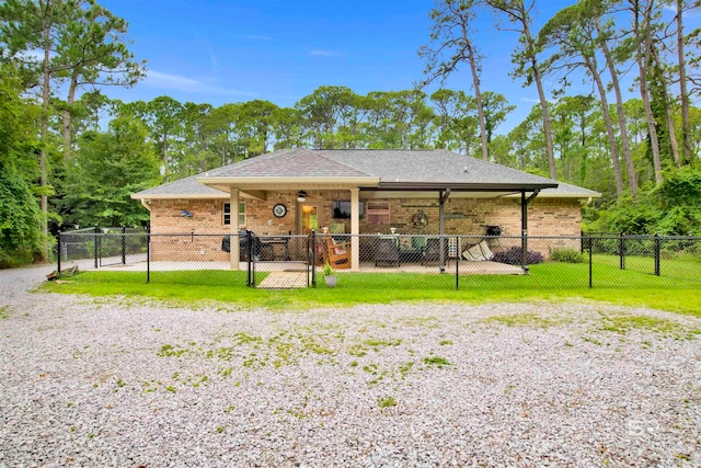 view of front of house with a front yard