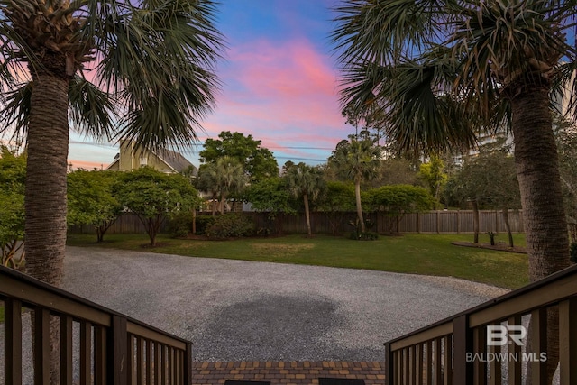 view of yard with fence