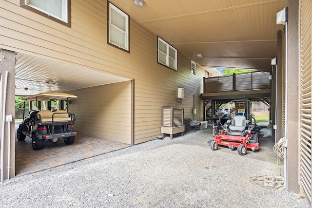 exterior space featuring a carport