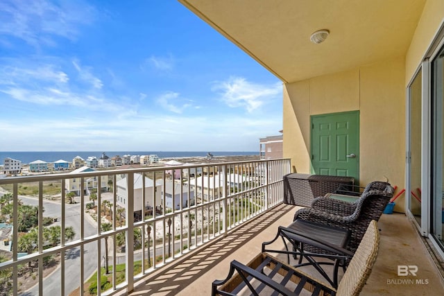 balcony with a water view