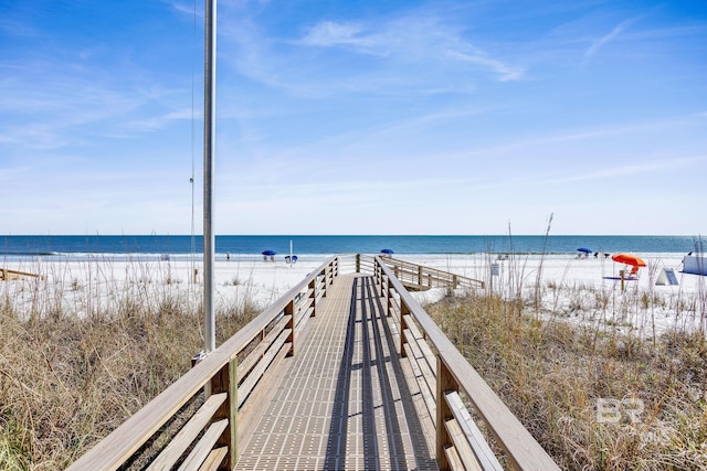 water view featuring a beach view