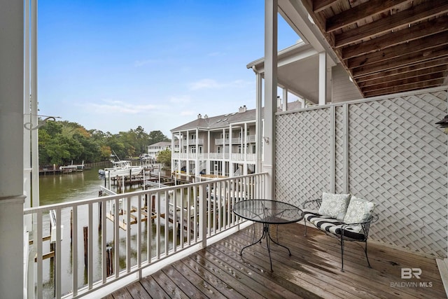 balcony with a water view