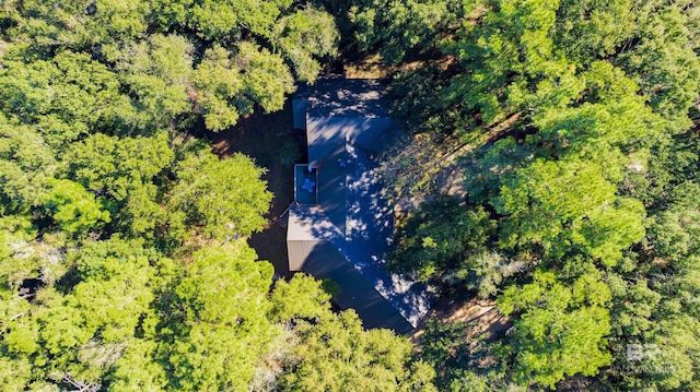 bird's eye view with a forest view