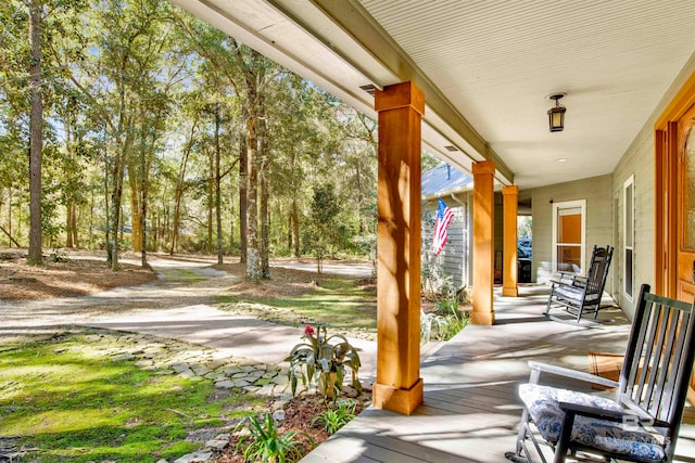 view of patio / terrace featuring covered porch