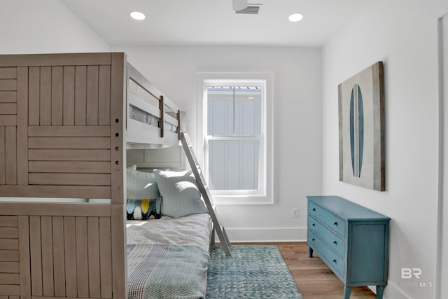 bedroom featuring light wood-type flooring