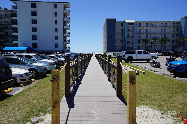 dock area featuring a yard