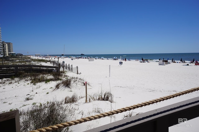 water view with a view of the beach