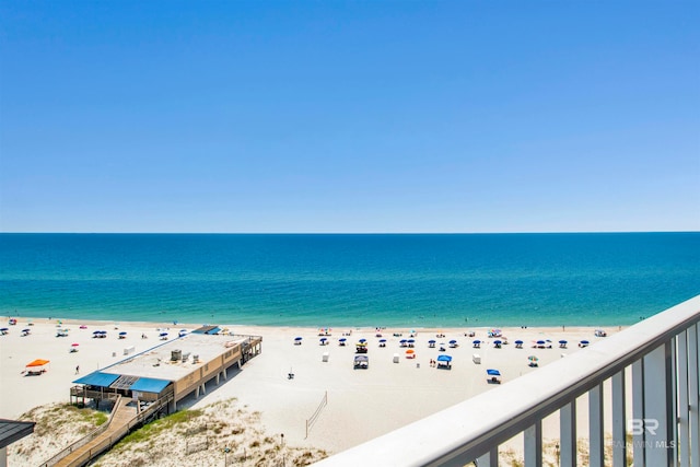 property view of water with a view of the beach