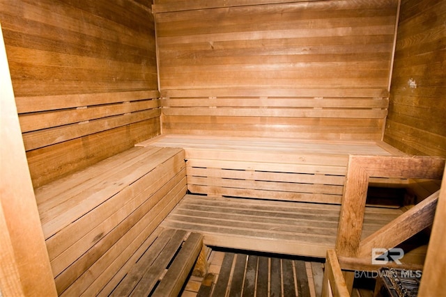 view of sauna