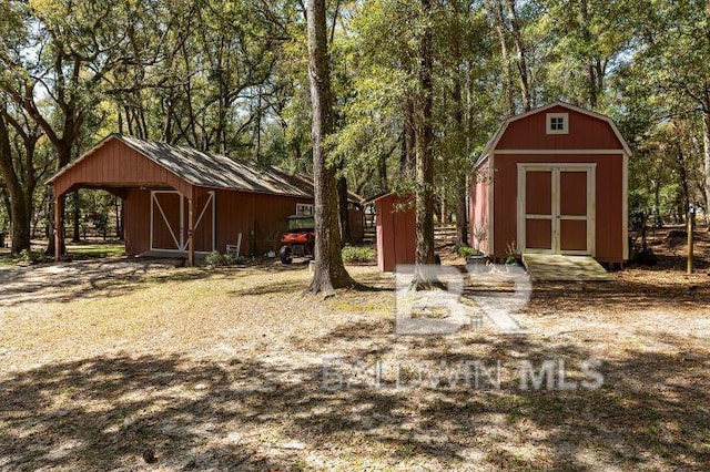 view of shed
